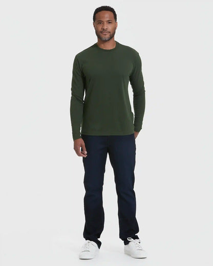 Dark Olive Classic Long Sleeve Crew Neck