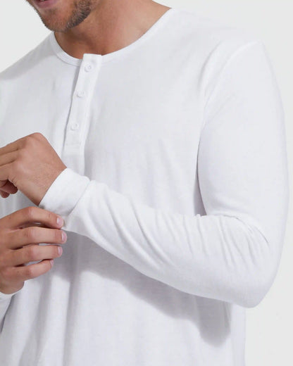 All White Classic Henley 3-Pack
