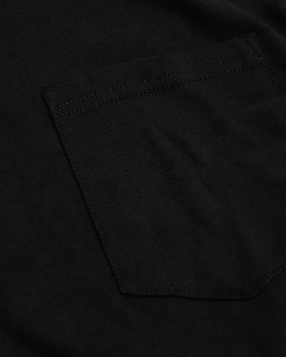Black Heavyweight Long Sleeve Pocket Crew
