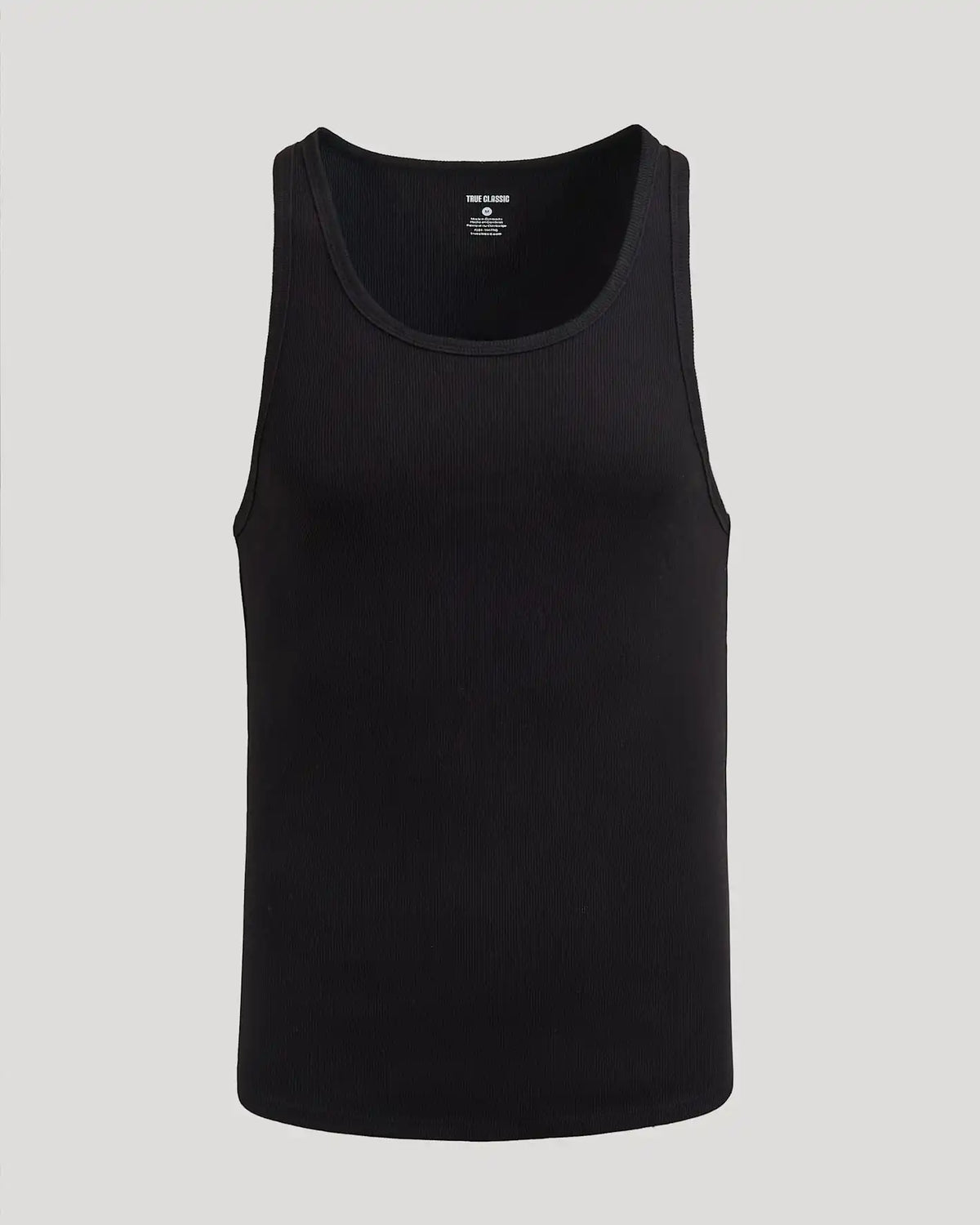 Black Ribbed Curved Hem Tank