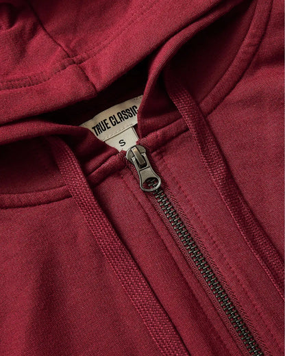 Womens Dark Maroon Crop Zip Hoodie