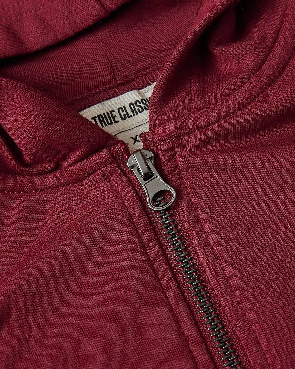 Girls Dark Maroon Cropped Zip Hoodie
