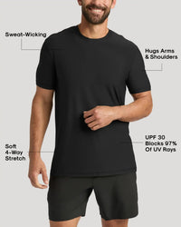 Black Active Crew Neck Tee
