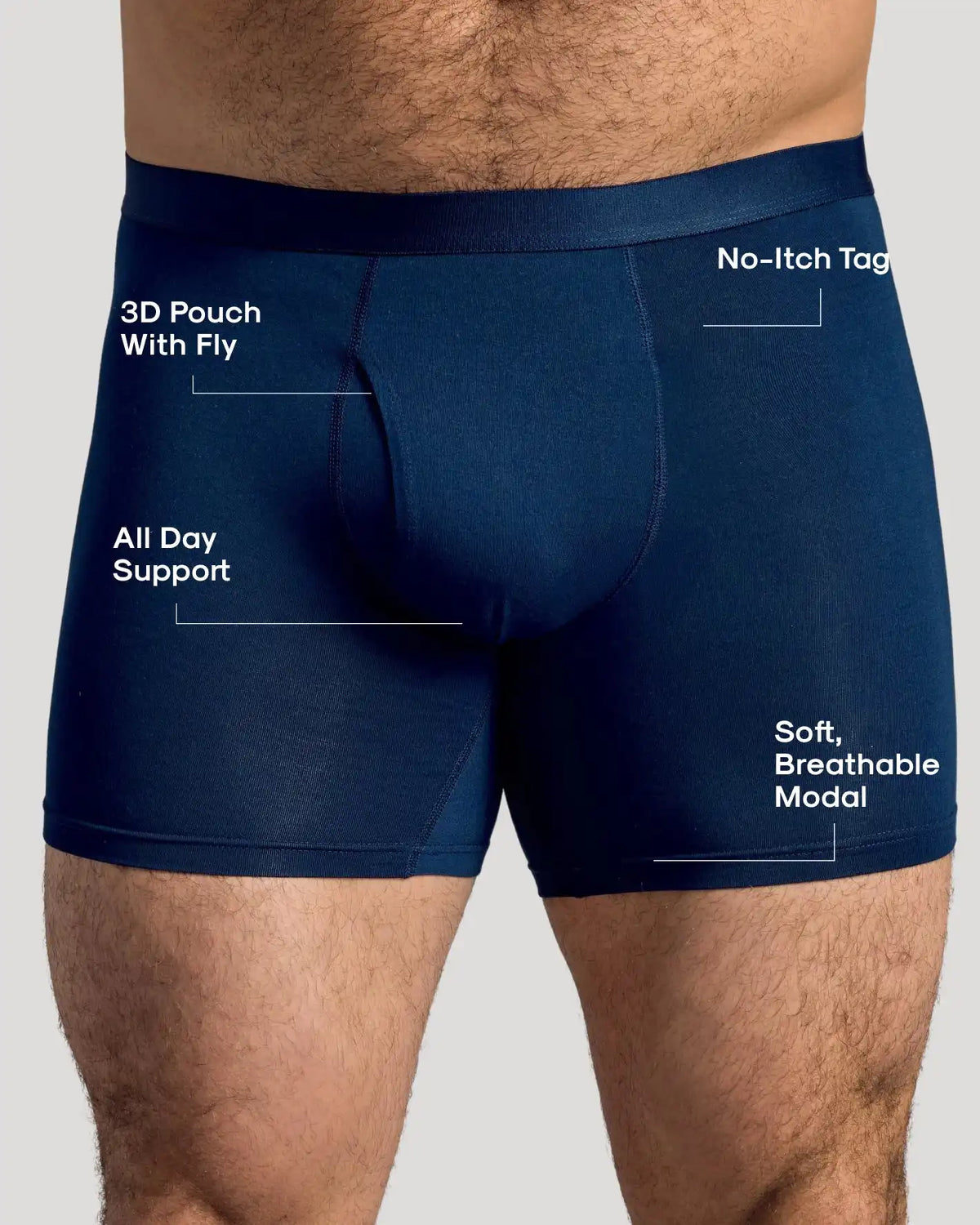 Navy Boxer Briefs W/ Fly 12-Pack 2025