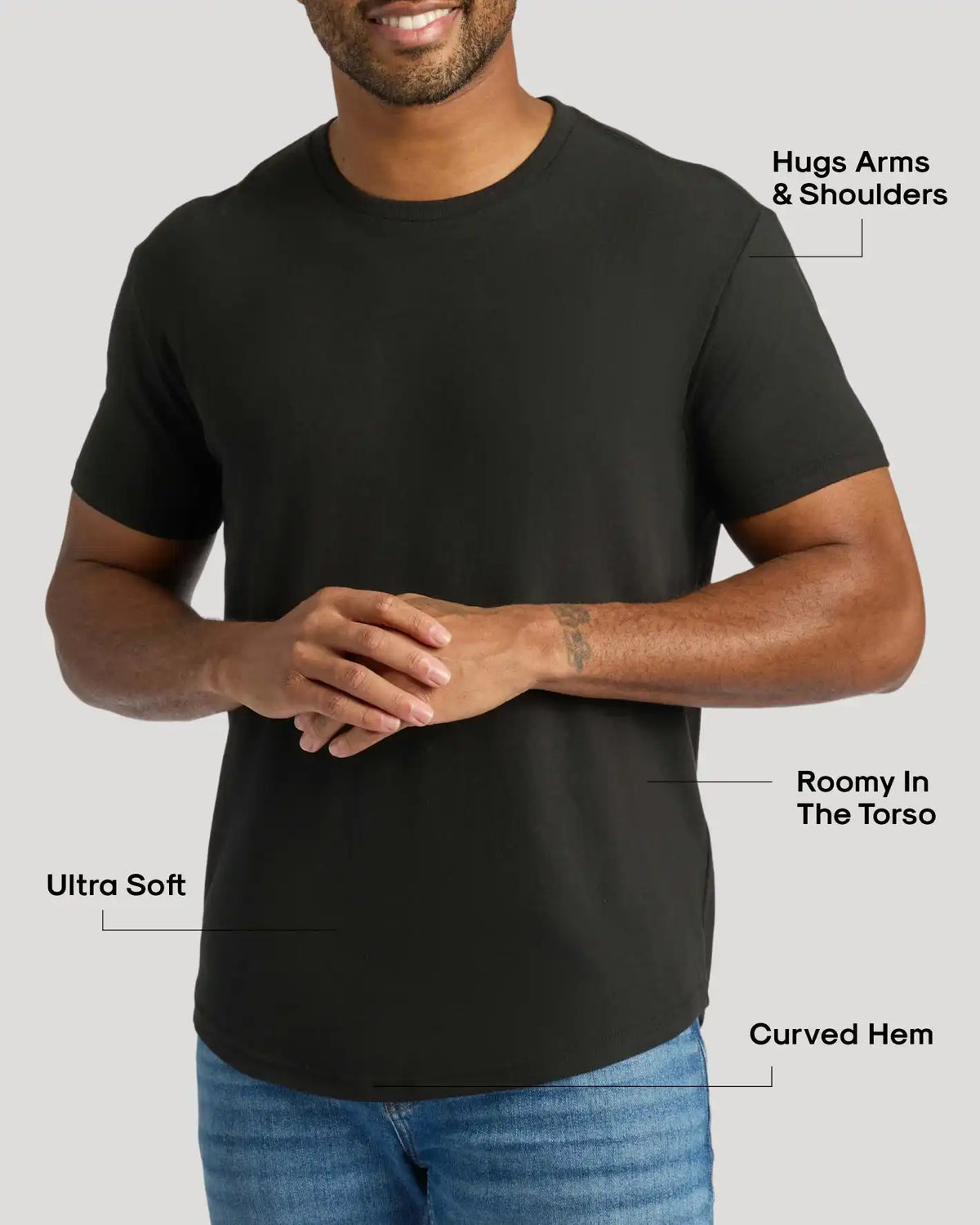 Curved Hem Classic Crew Neck 10-Pack