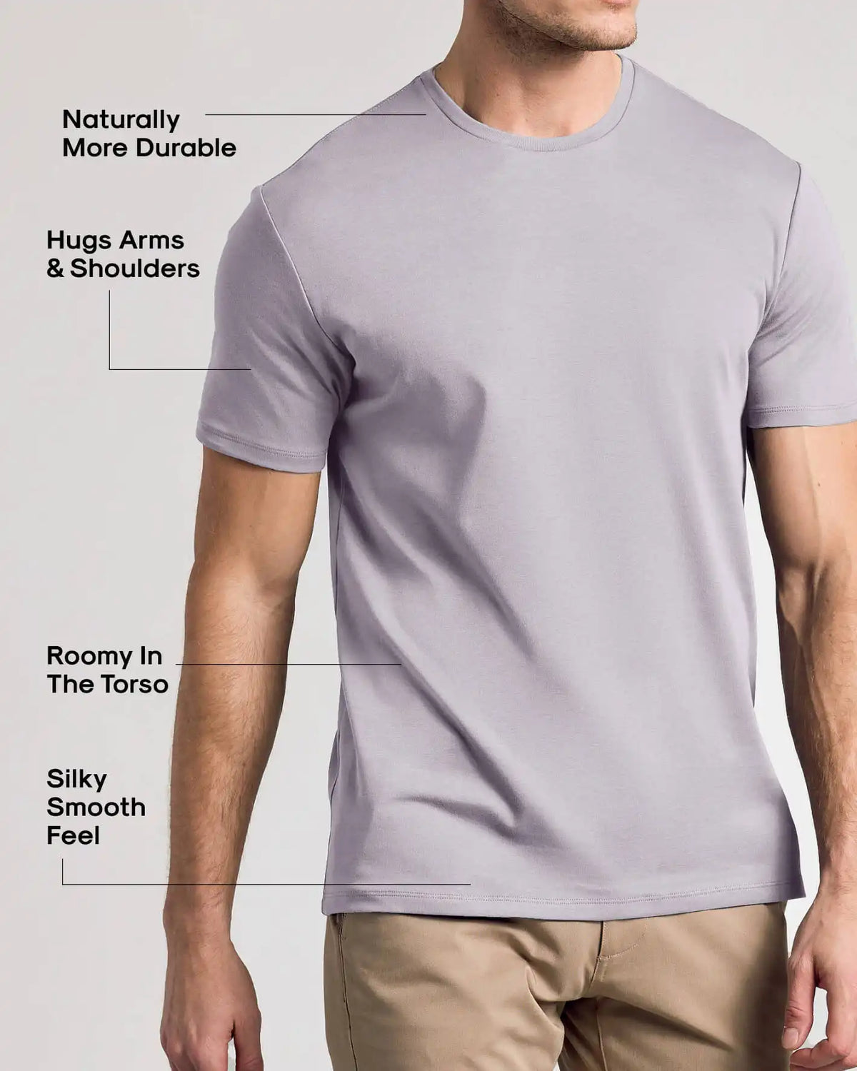 Minimal Gray Pima Cotton Blend Crew