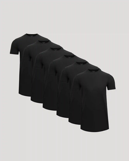 All Black Tall Active Curved Hem Crew 6-Pack