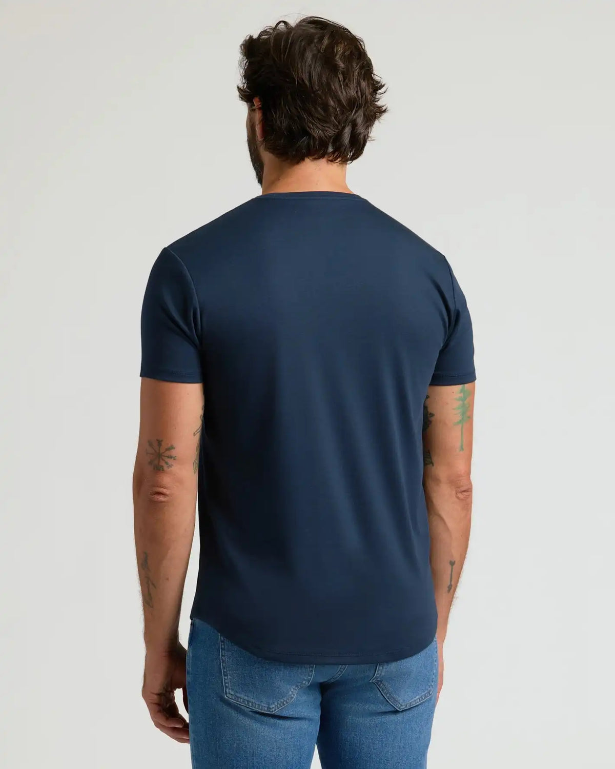 Pima Cotton Blend Curved Hem Crew 4-Pack
