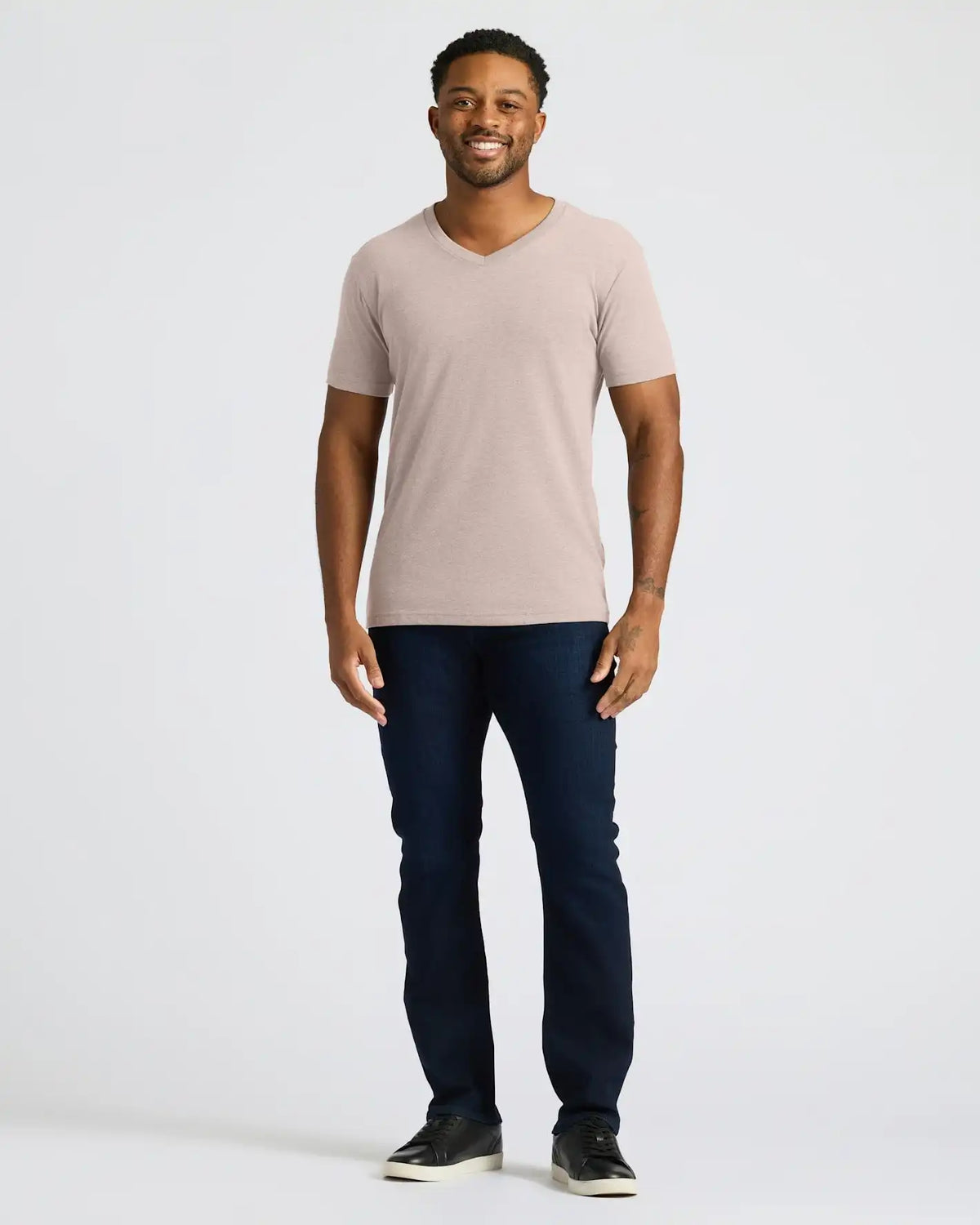 Light Heather Slate Mauve Classic V-Neck