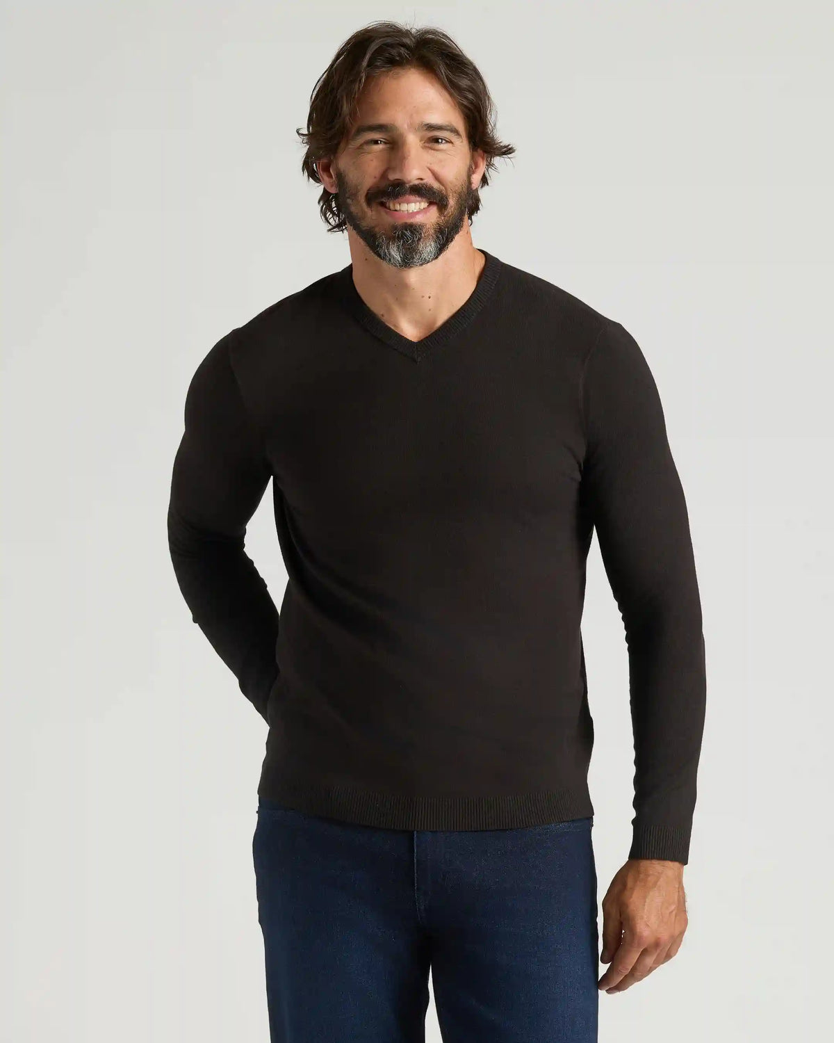 Black & Navy Dressy V-Neck Sweater 2-Pack