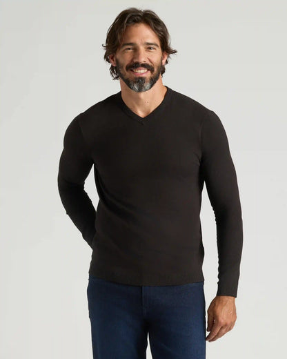 Black & Navy Dressy V-Neck Sweater 2-Pack