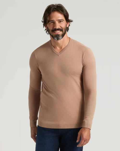 Truffle Dressy V-Neck Sweater