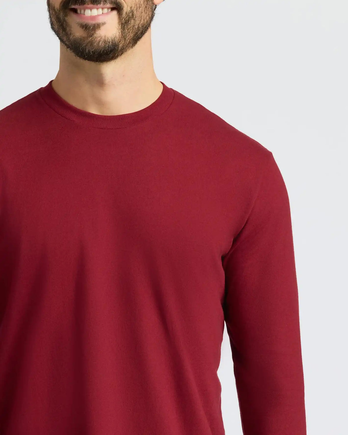 Dark Maroon Classic Long Sleeve Crew Neck