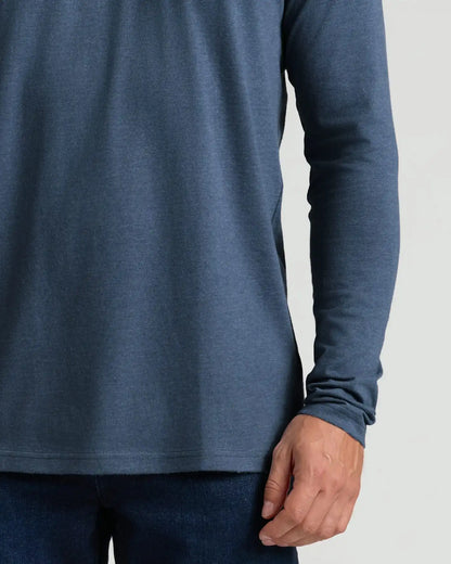 Heather Navy Classic Long Sleeve Crew Neck
