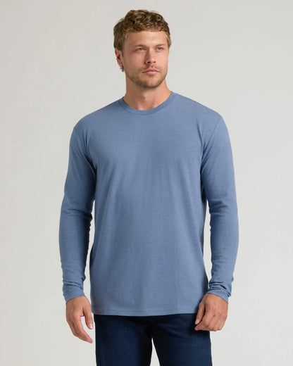 Dark Heather Vintage Navy Classic Long Sleeve Crew Neck
