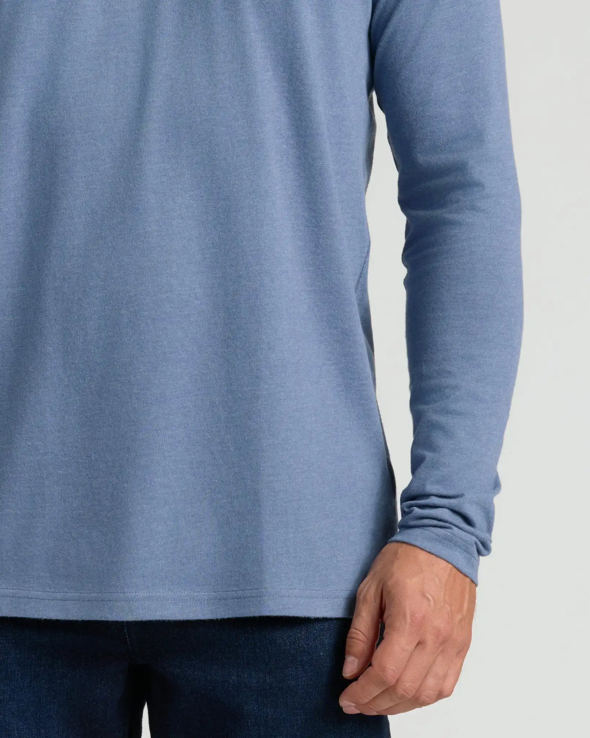 Dark Heather Vintage Navy Classic Long Sleeve Crew Neck
