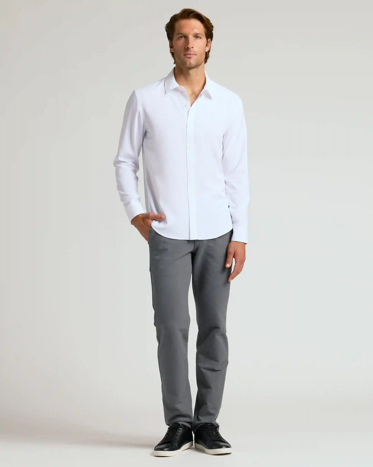 All White Long Sleeve Performance Dress Shirt 2-Pack
