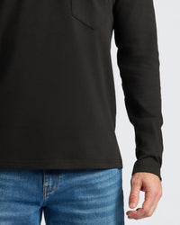 Black Heavyweight Long Sleeve Pocket Crew