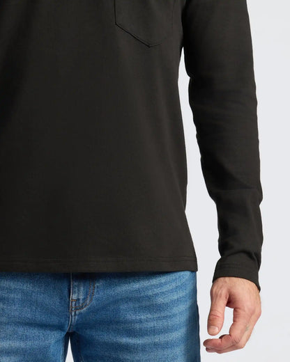 Black Heavyweight Long Sleeve Pocket Crew