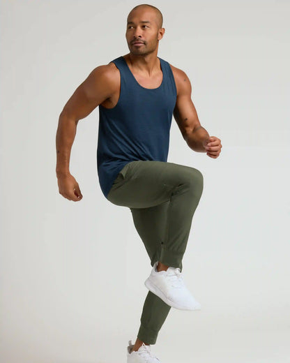 Navy Sleeveless Active Mesh Tank