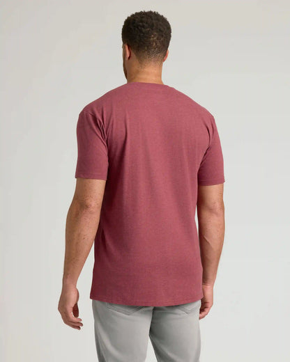 Dark Heather Claret Tall Straight Hem Crew Neck T-Shirt