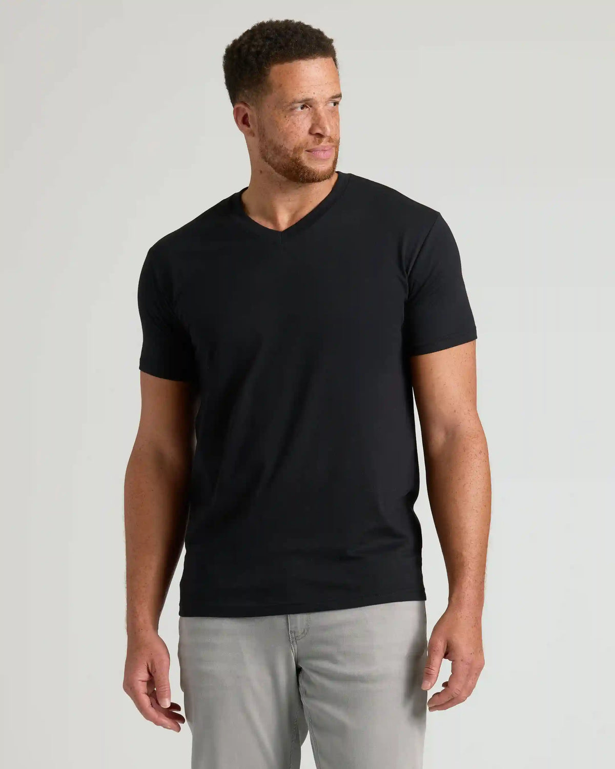 Black Short Sleeve Tall Classic V-Neck 6-Pack