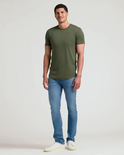 Tall Pima Cotton Blend Curved Hem Crew 2-Pack