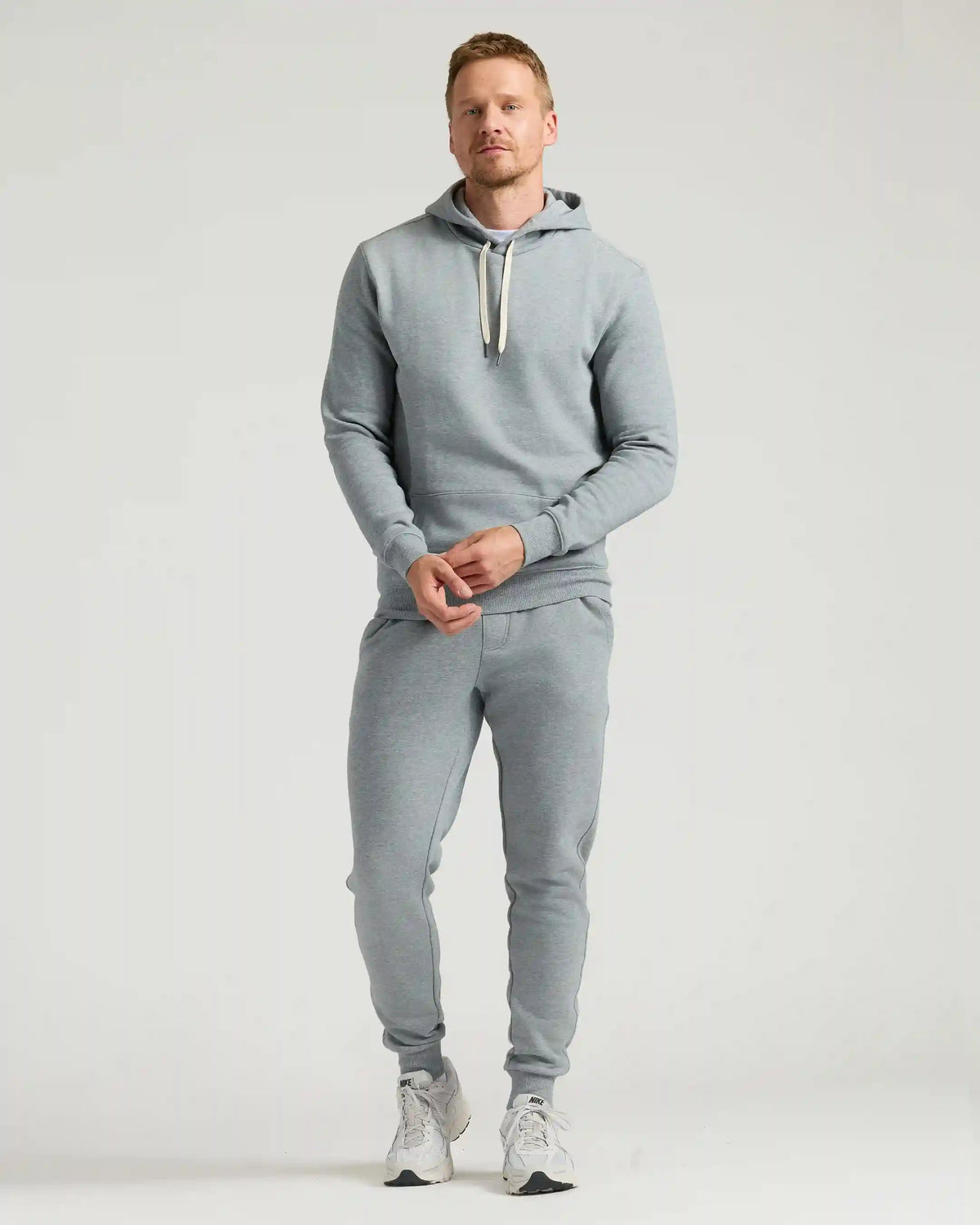 Medium Heather Gray Tall Fleece French Terry Pullover Hoodie