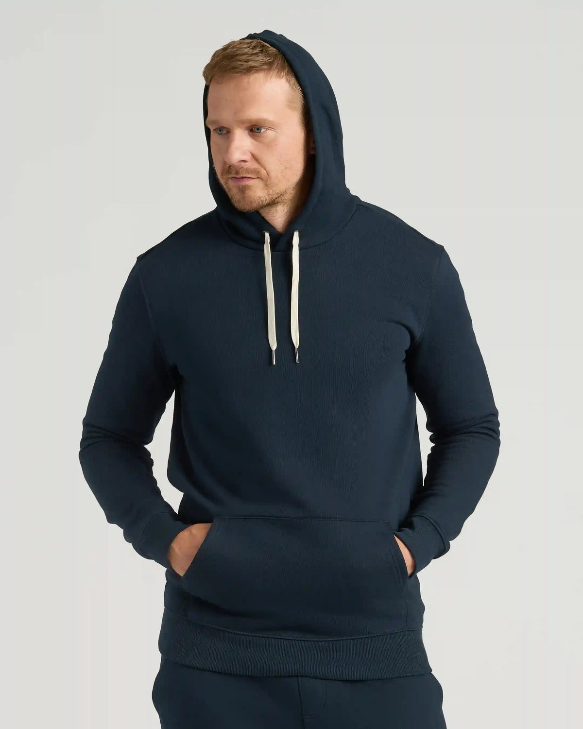 Navy Tall Fleece French Terry Pullover Hoodie