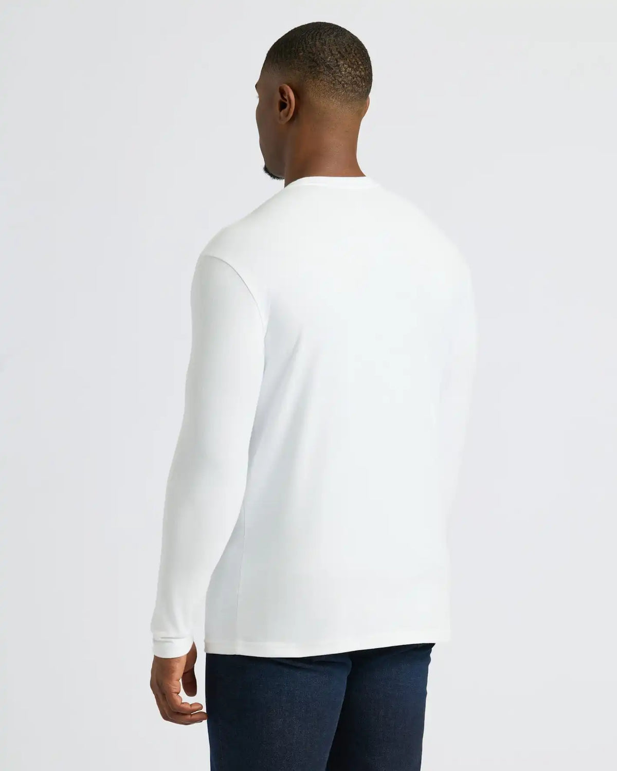 White Tall Heavyweight Long Sleeve Pocket Crew