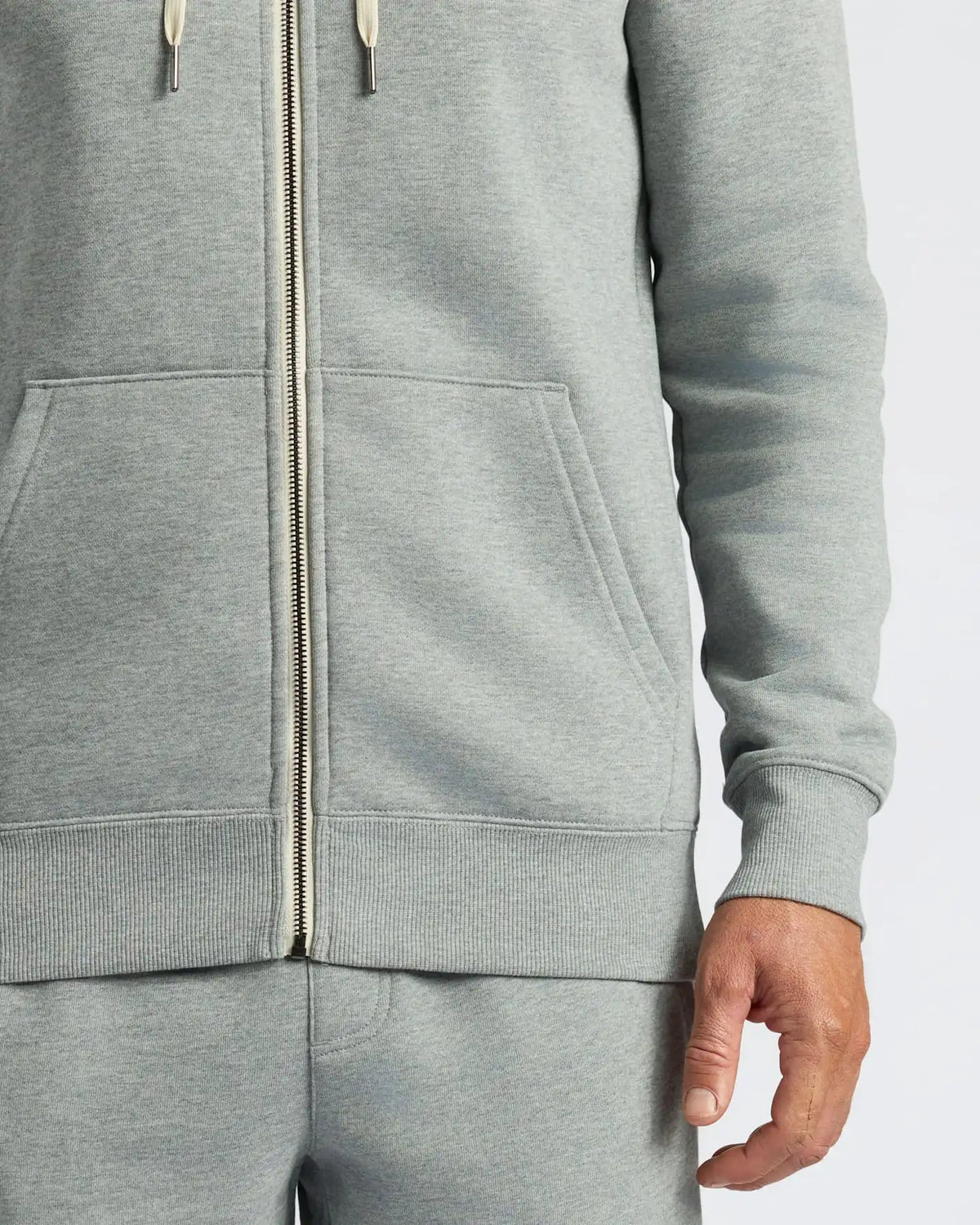 Dark Heather Gray Fleece French Terry Zip Hoodie