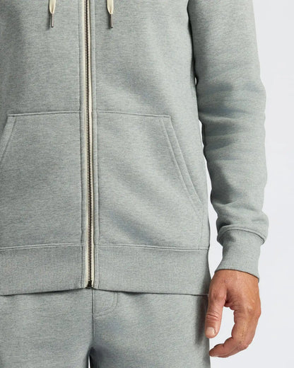 Dark Heather Gray Fleece French Terry Zip Hoodie