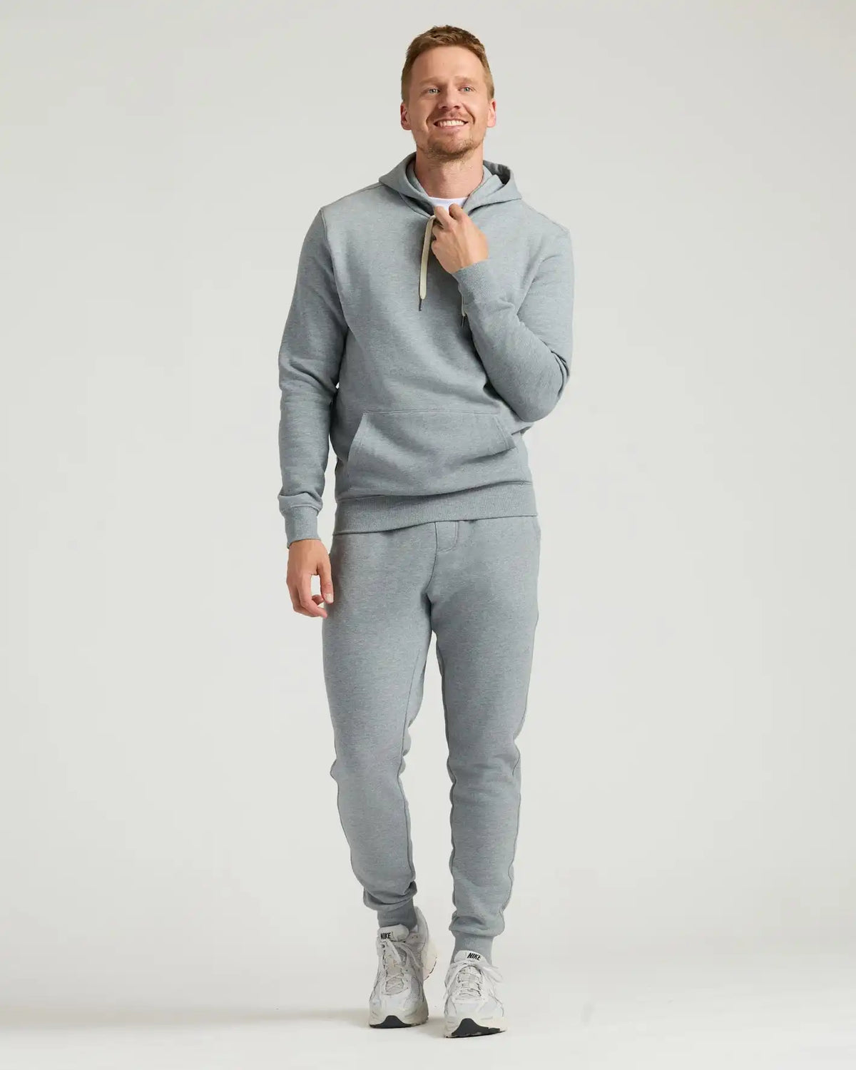 Dark Heather Gray Fleece French Terry Pullover Hoodie