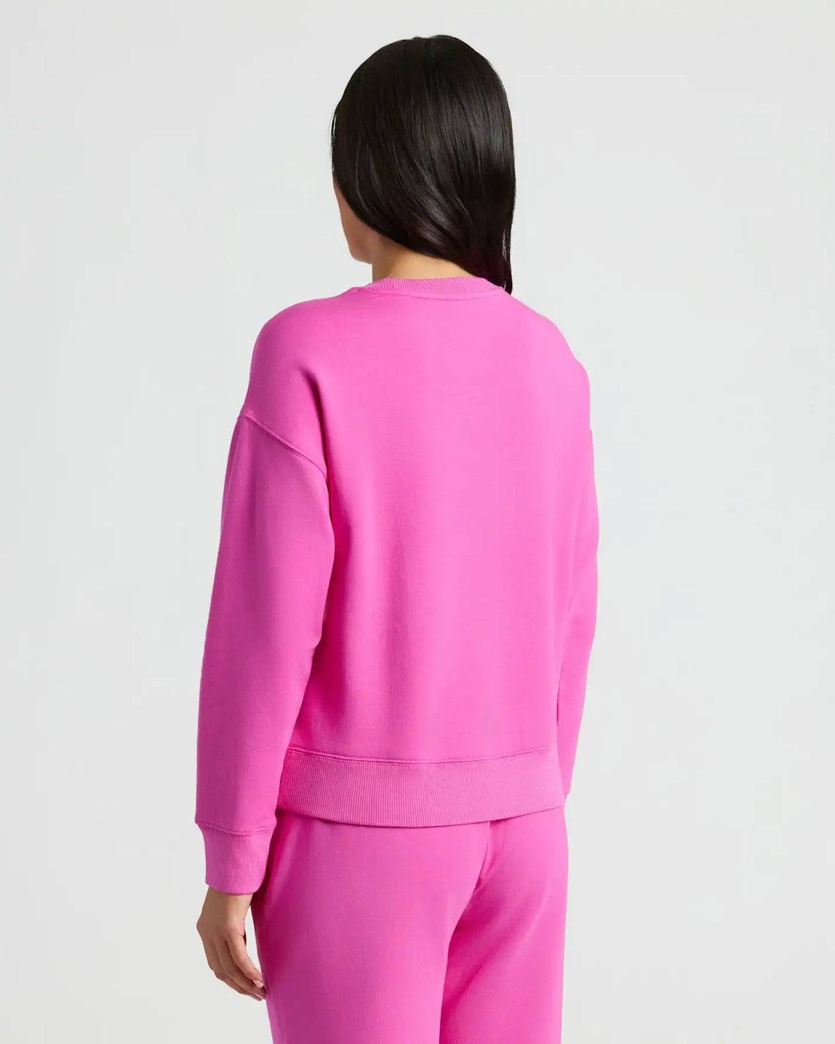 Womens Electric Fuchsia Slouch Pullover Crew