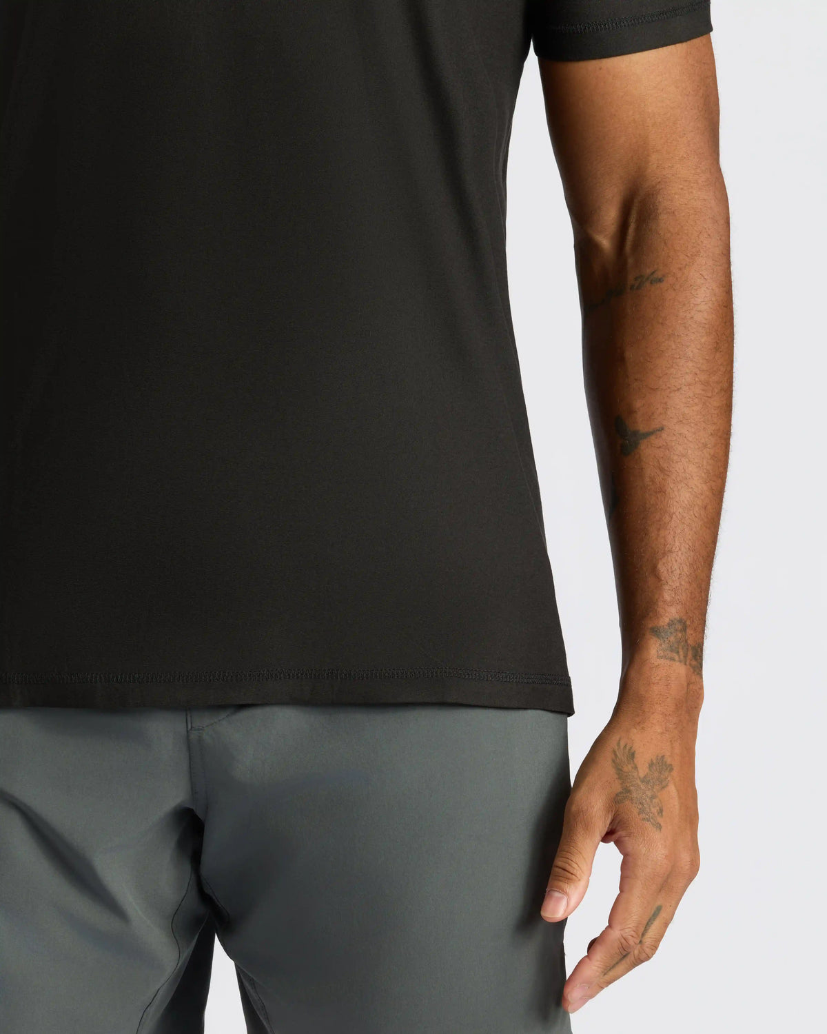 Black Active Crew Neck Tee