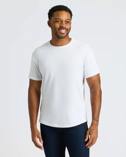 Black & White Curved Hem Classic Crew Neck 6-Pack