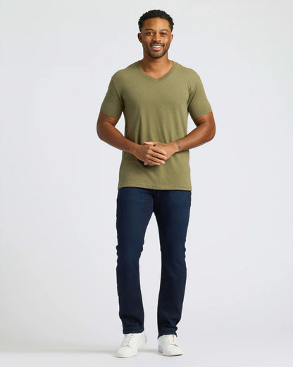 Heather Military Green Classic V-Neck