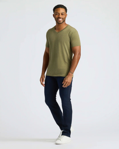 Heather Military Green Classic V-Neck