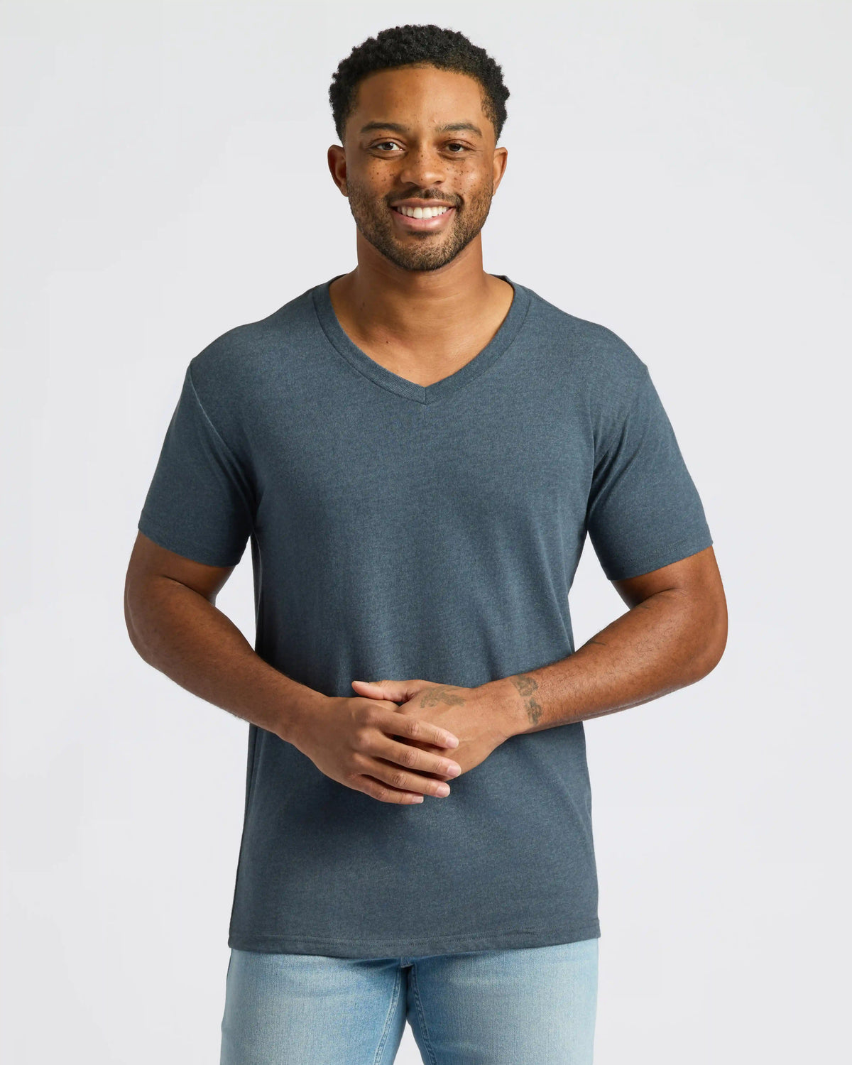 Heather Navy Classic V-Neck