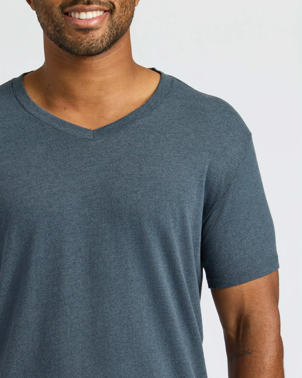 Heather Navy Classic V-Neck