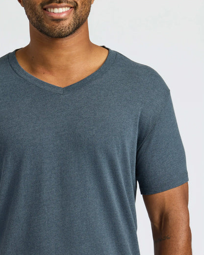 Heather Navy Classic V-Neck