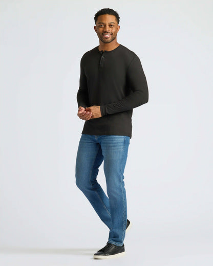 All Black Classic Henley 6-Pack